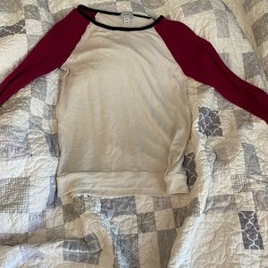 White and purple sweatshirt